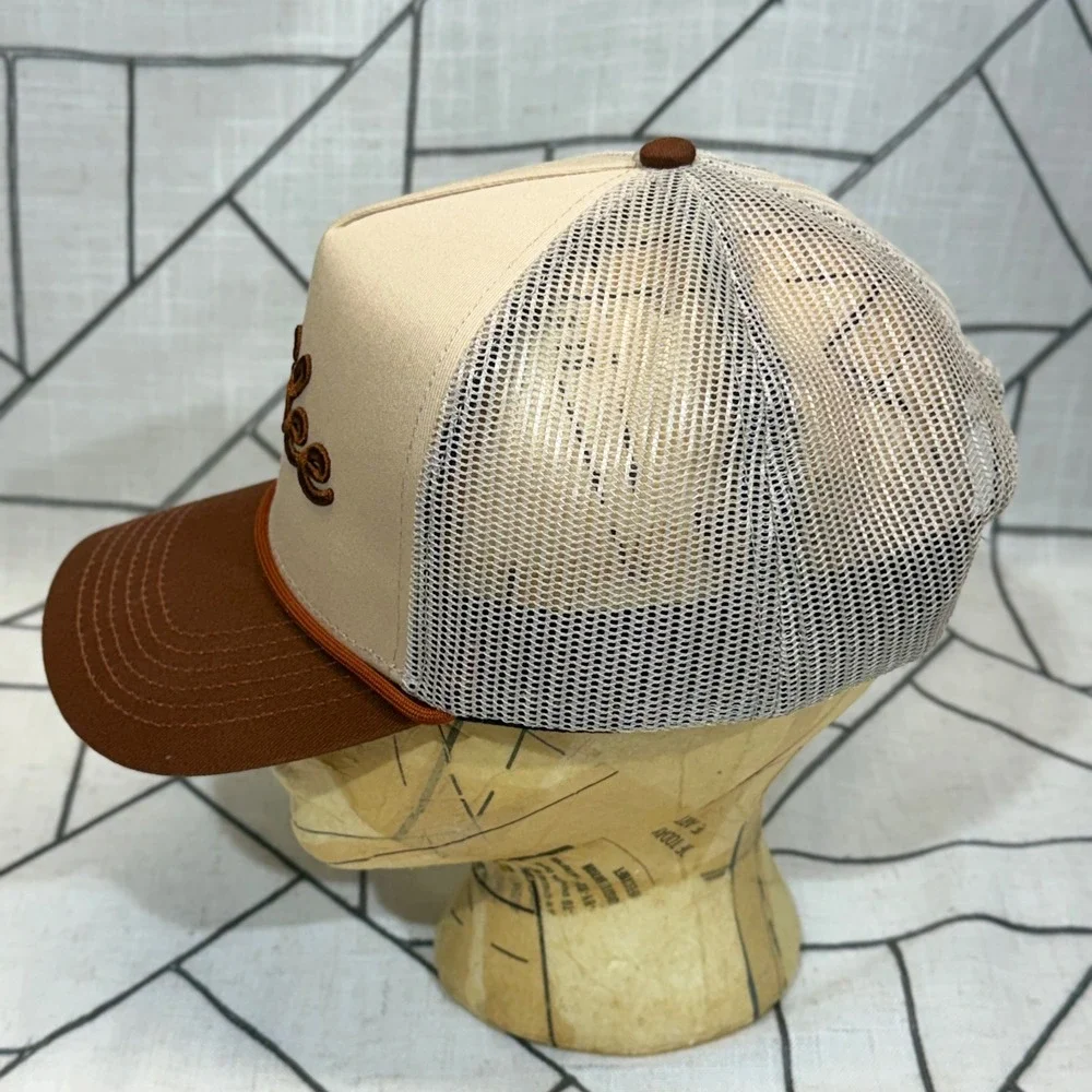 Dirt Pile Creative Company Trucker Hat OSFM Brown Cream Gahlee Snapback Mesh Cap